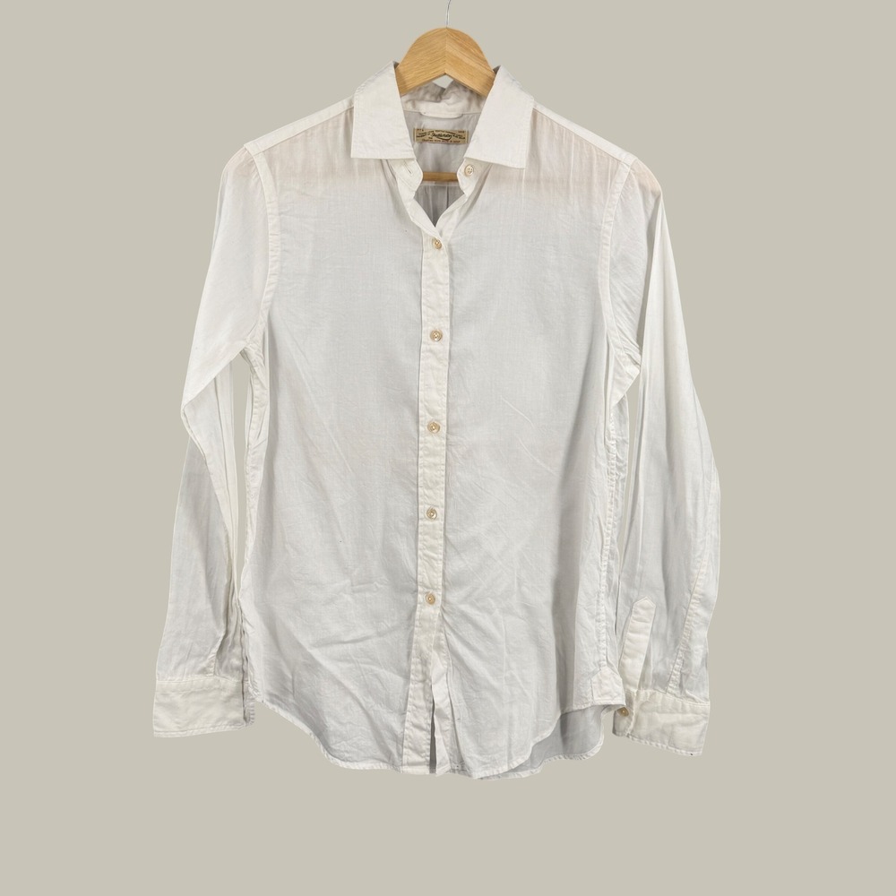 Shuttle Notes White Cotton Button Down Shirt Made in Japan Size Unknown